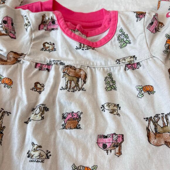 Carhartt & John Deere Pink Girls baby one-piece Shirt Lot size 6 months Farm - Picture 7 of 8